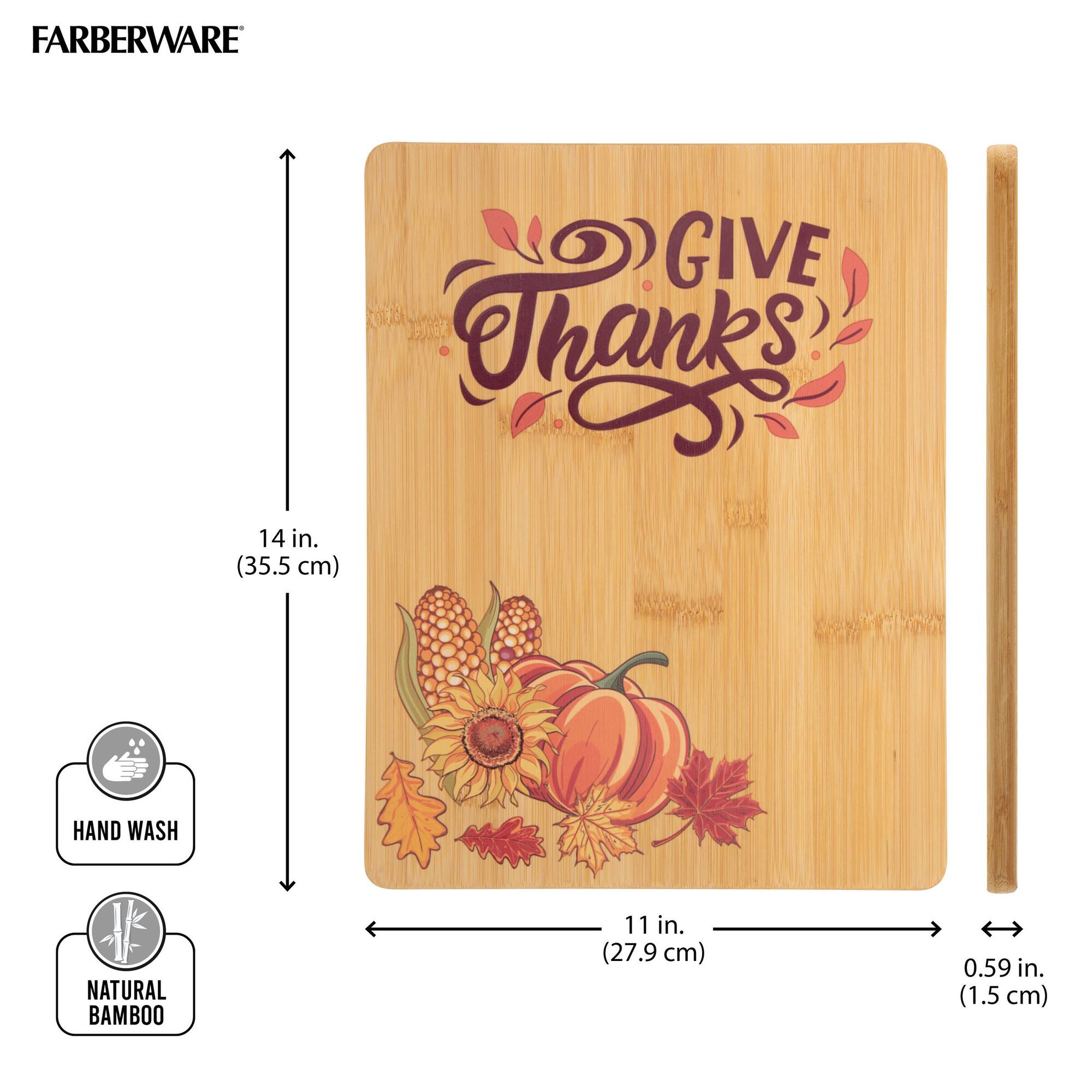 Farberware Give Thanks Bamboo Cutting Board